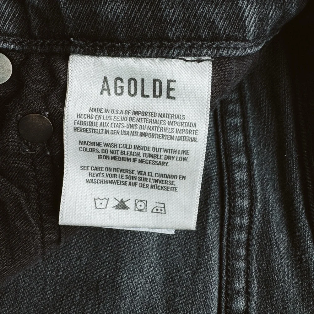 AGOLDE Nico high-waisted straight-leg jeans in faded black - Size 24 - Picture 11 of 12